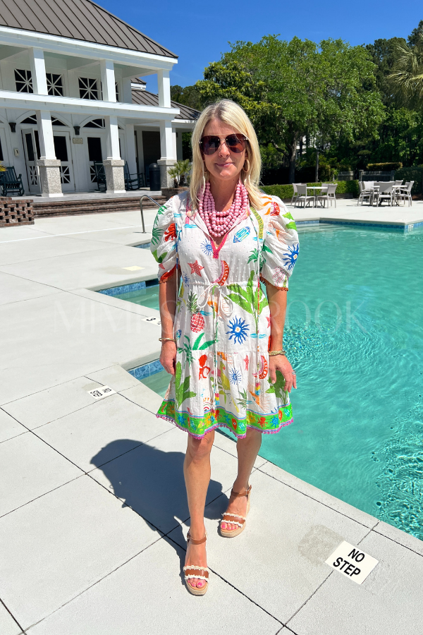 Bridgitte dress, tropical print