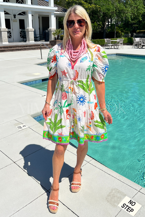 Bridgitte dress, tropical print