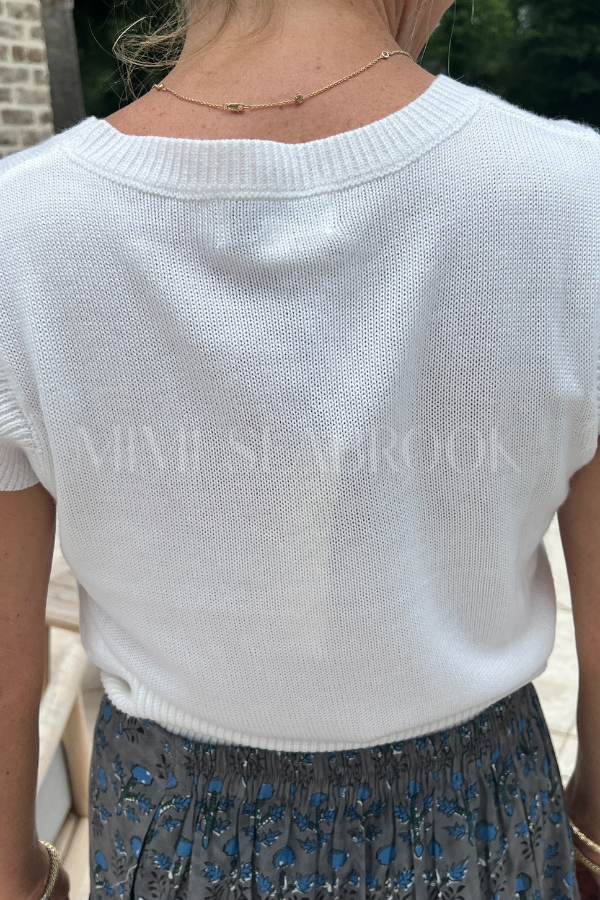Brynn knit top, white
