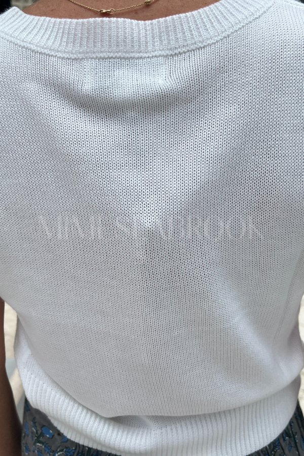 Brynn knit top, white