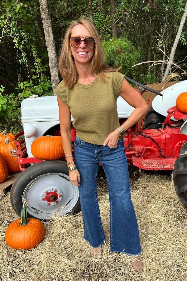 Brynn top, golden olive