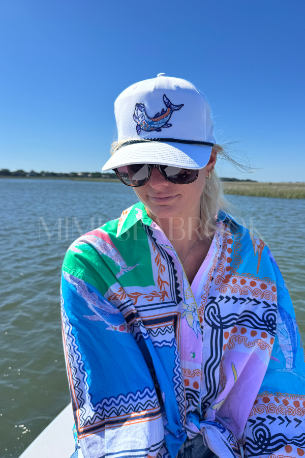 Bulls Bay Tarpon Hat x King + Pitt, White/Navy