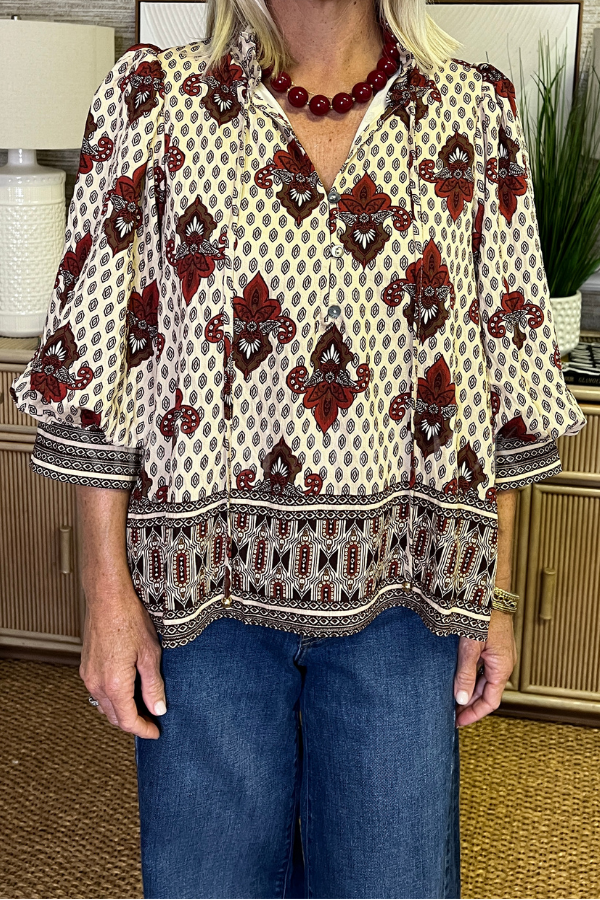 Burkett top, brown
