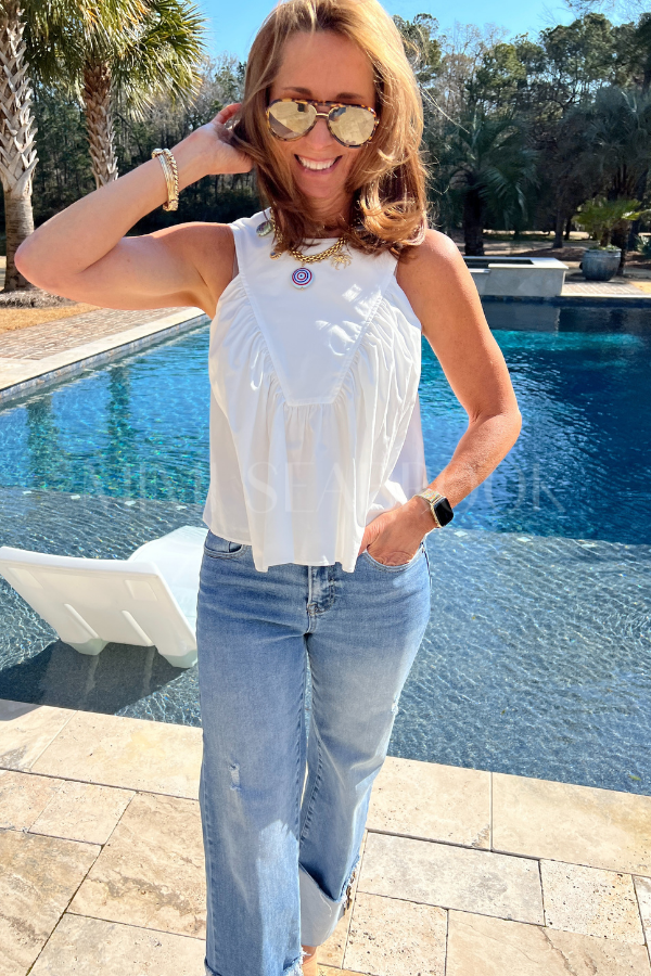 Burton top, off white