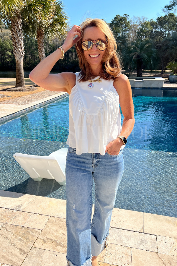 Burton top, off white