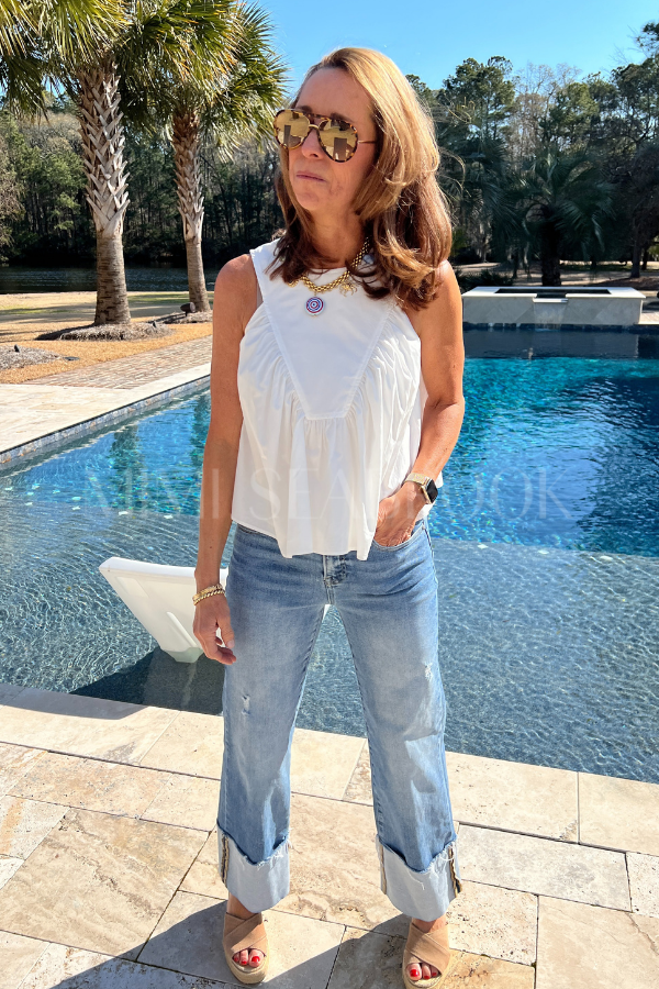 Burton top, off white