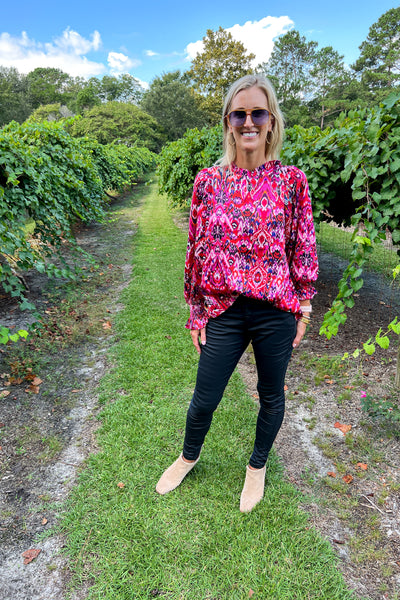 Lyra top, fuchsia/red