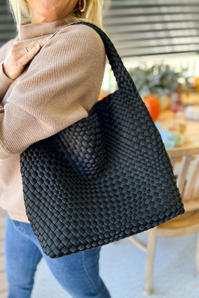 Woven Handbag, black