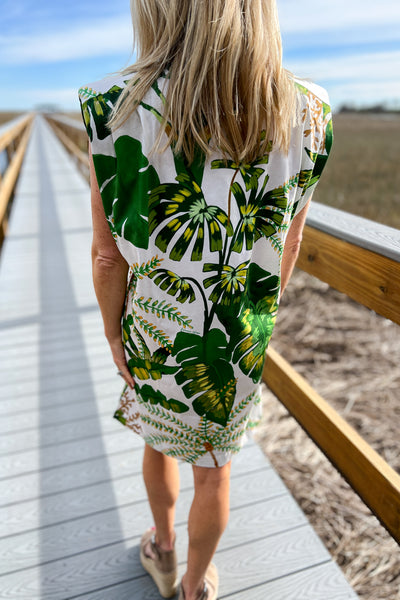 Tropical Forest Off-White T-Shirt Dress by Farm Rio