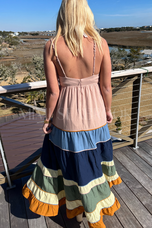 Colored Mix Pleated Maxi Dress by Farm Rio