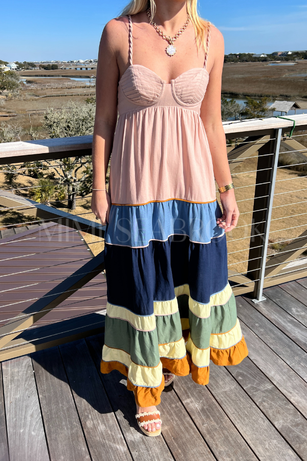 Colored Mix Pleated Maxi Dress by Farm Rio