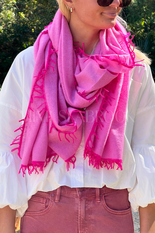 Cagle cashmere scarf, pink dark pink