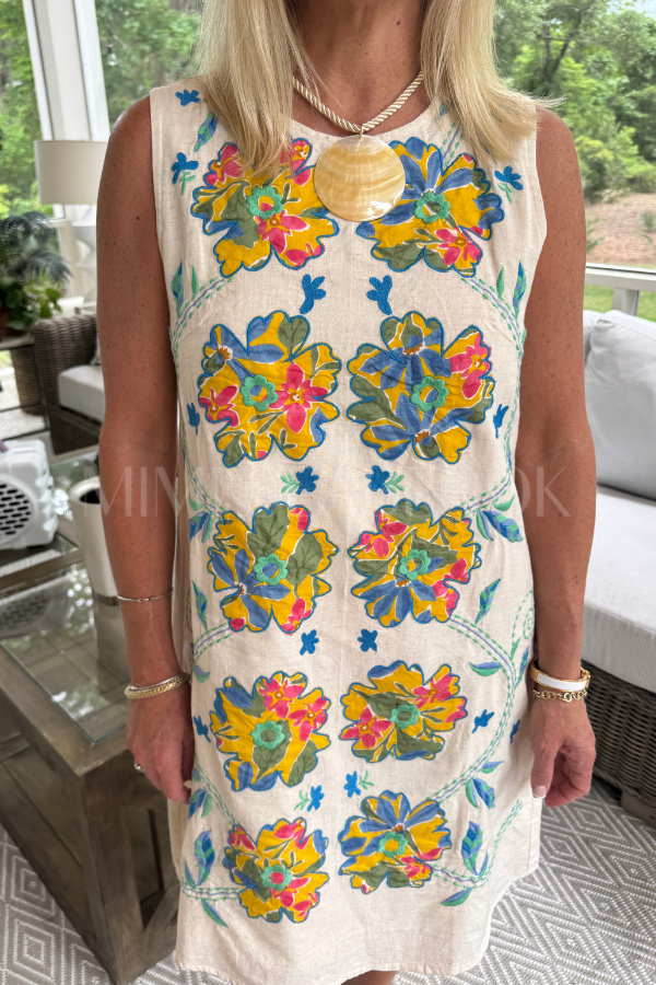 Cambrie dress, multi
