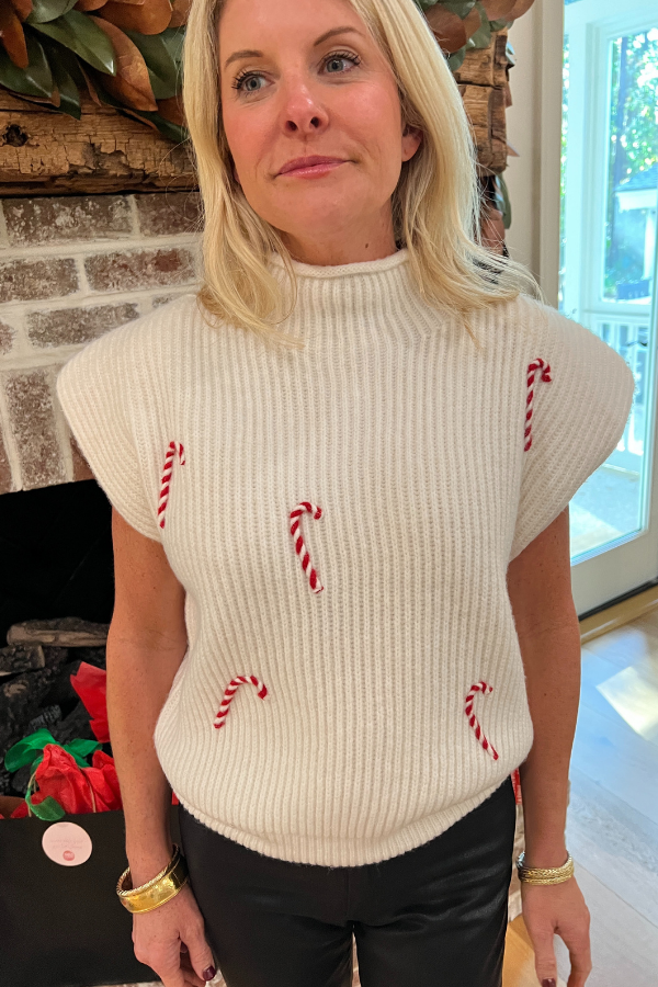 Candy Cane mock sweater