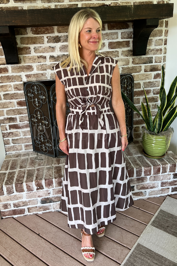 Cape May dress, brown