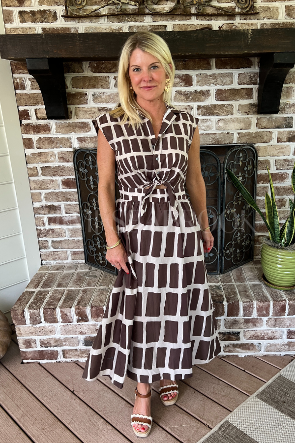 Cape May dress, brown