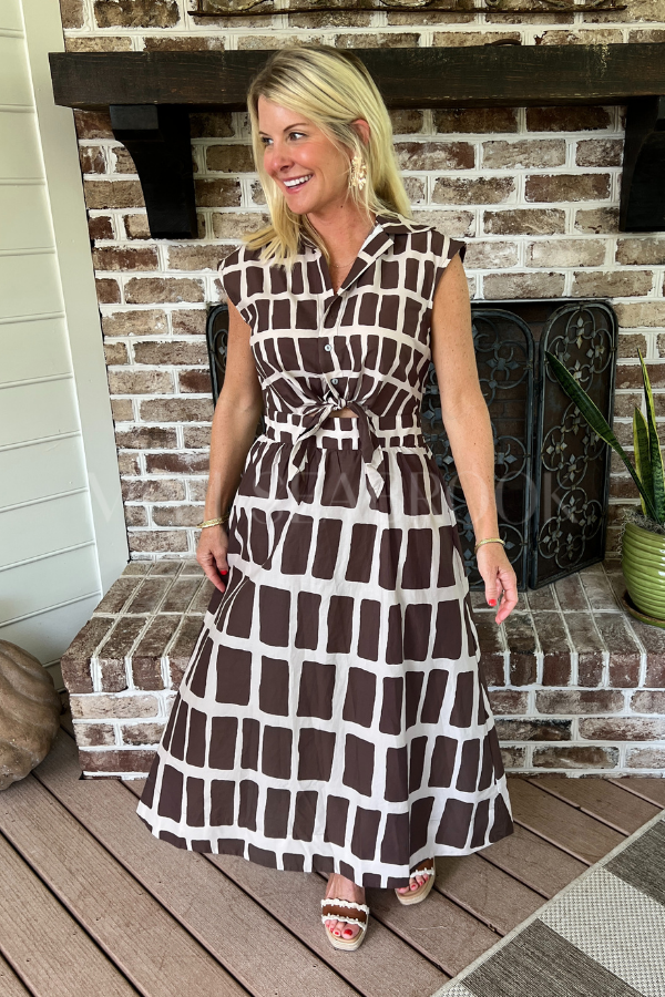 Cape May dress, brown