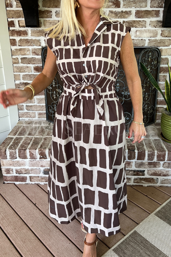 Cape May dress, brown