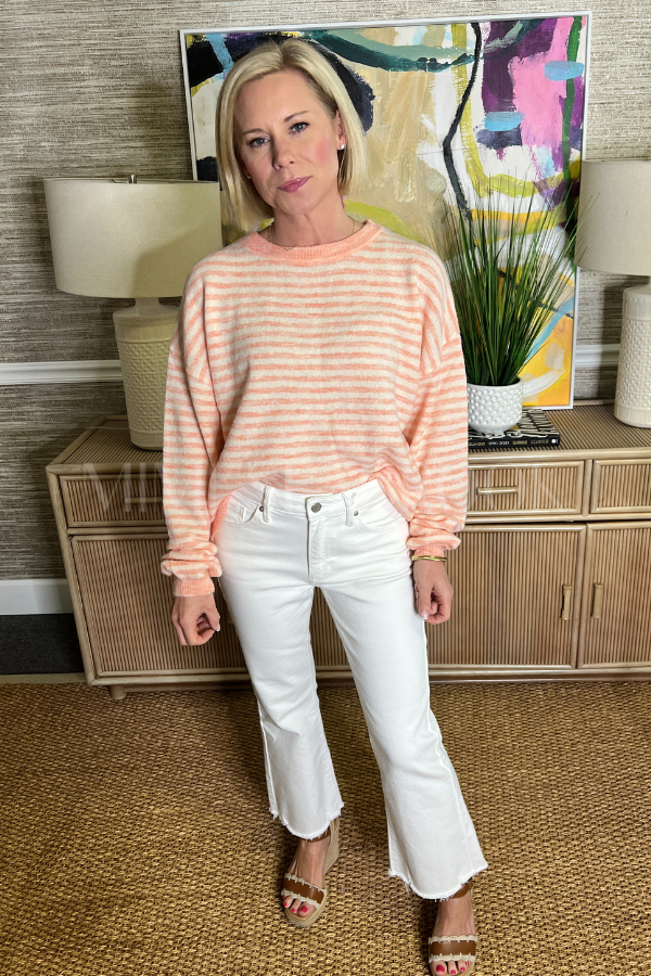 Carley knit sweater, coral