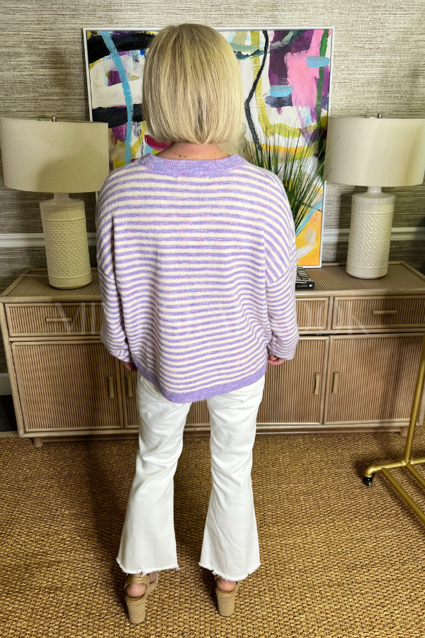 Carley knit sweater, lavender