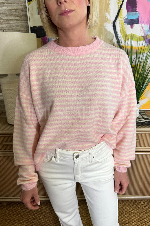 Carley knit sweater, pink