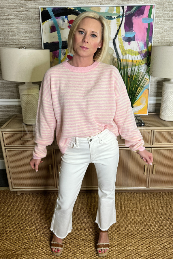 Carley knit sweater, pink