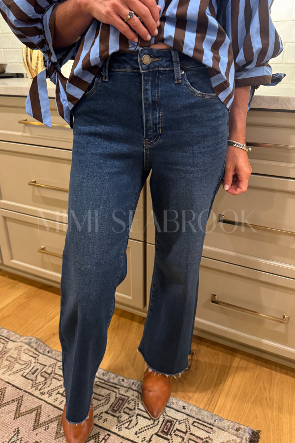 Carli wide leg jeans, dark denim