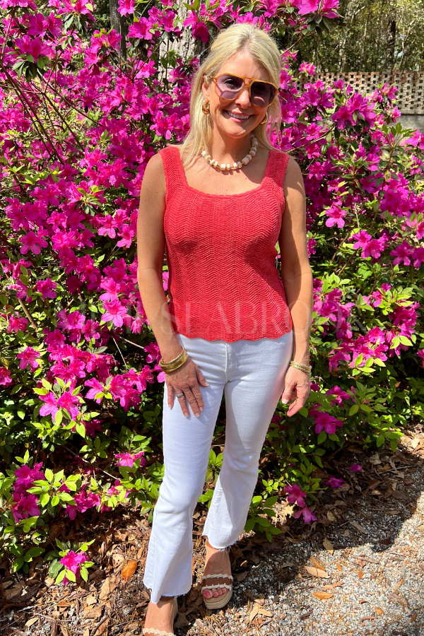 Carolyn top, coral