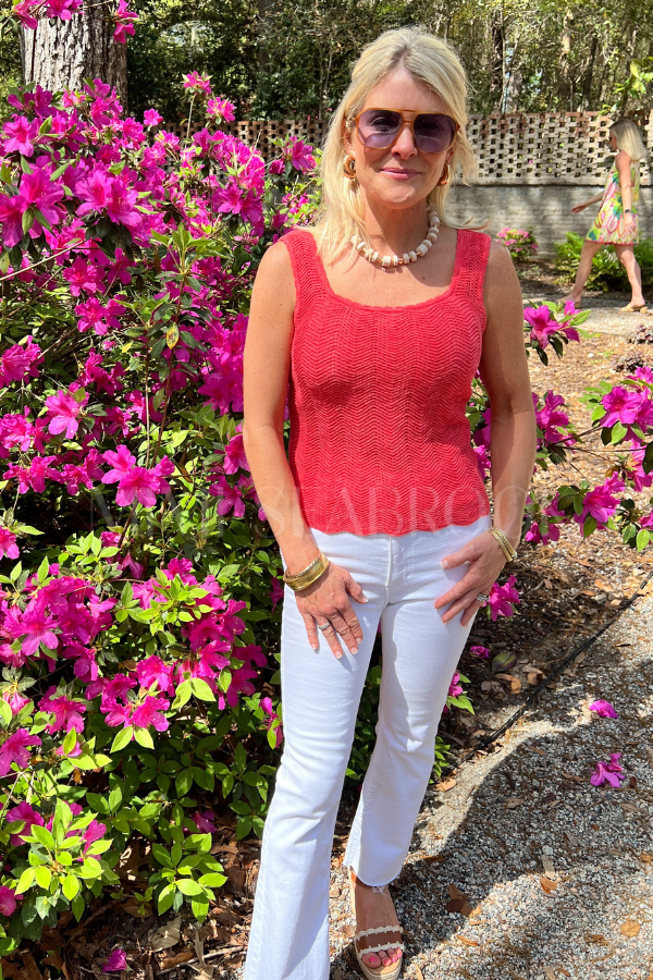 Carolyn top, coral