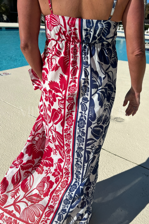 Cashew and Birds Long Dress by Farm Rio – Mimi Seabrook