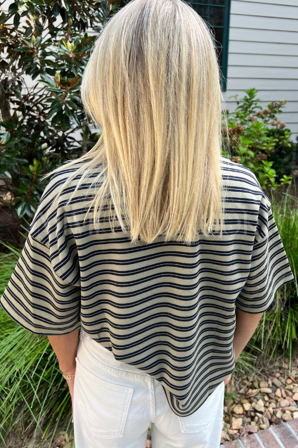 Cassie top, olive/navy