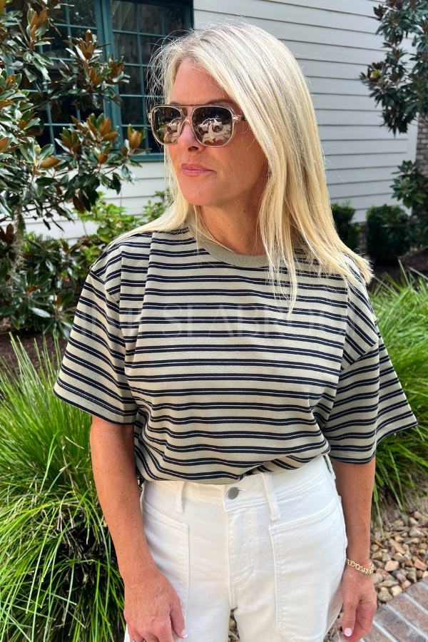 Cassie top, olive/navy