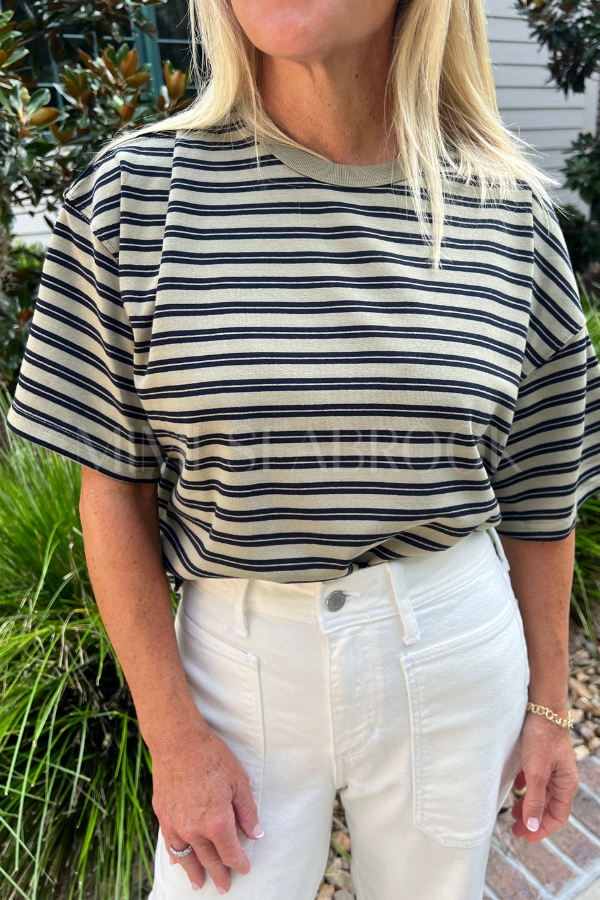 Cassie top, olive/navy