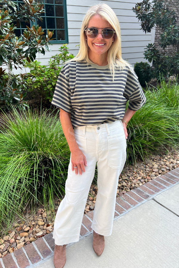 Cassie top, olive/navy