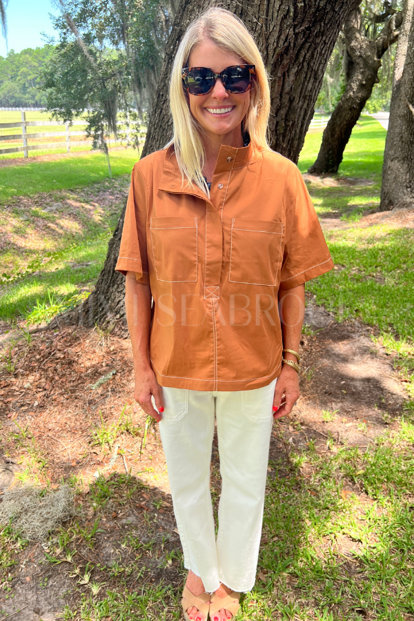 Cato top, caramel