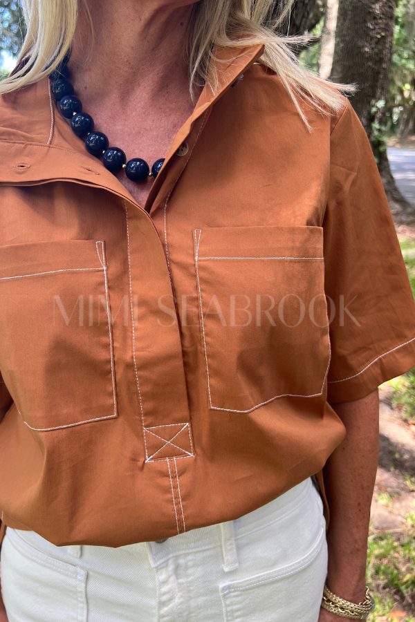 Cato top, caramel