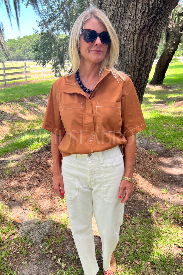 Cato top, caramel