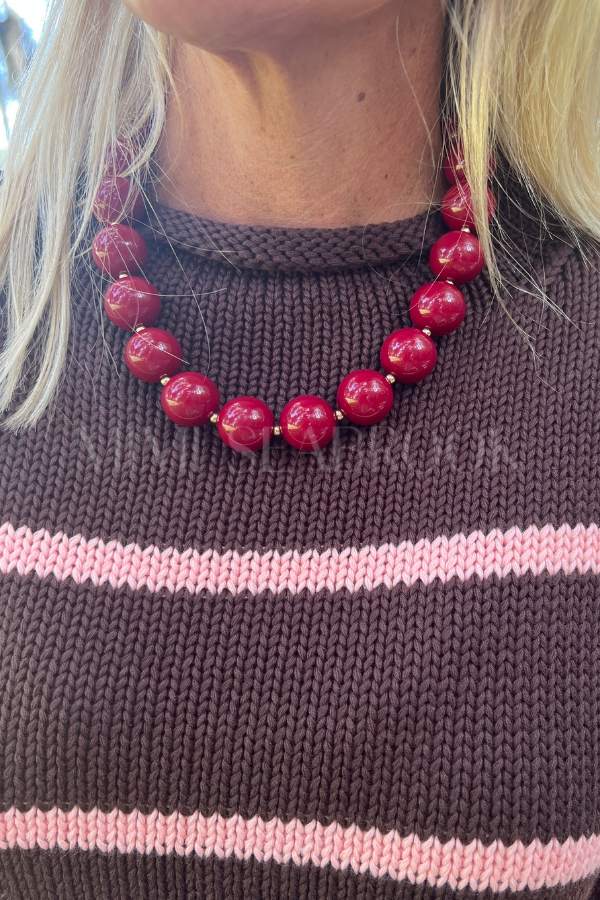 Cephas necklace, burgundy