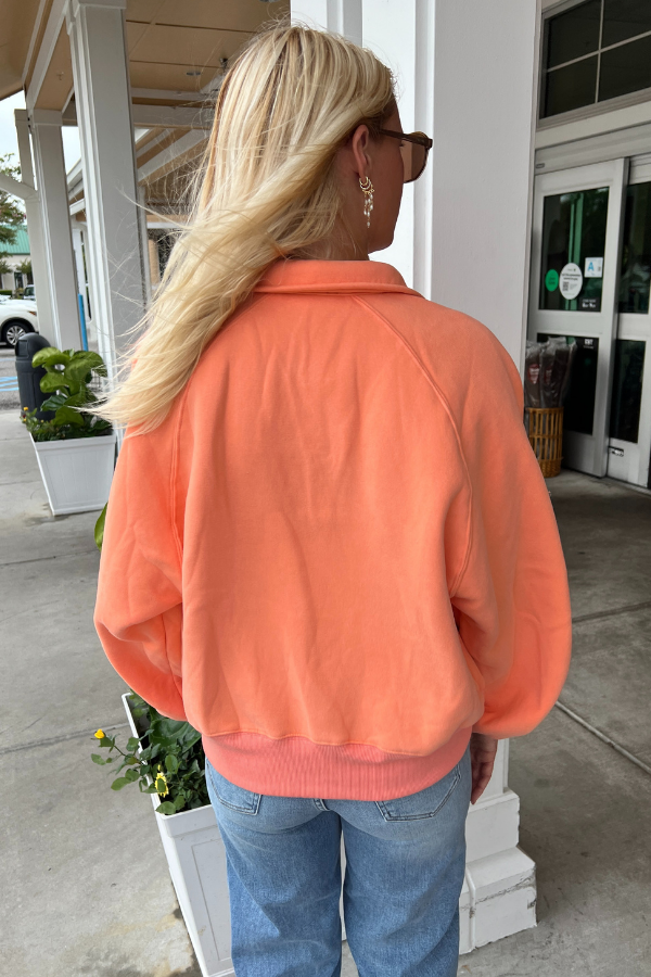 Charlize collared sweatshirt, coral