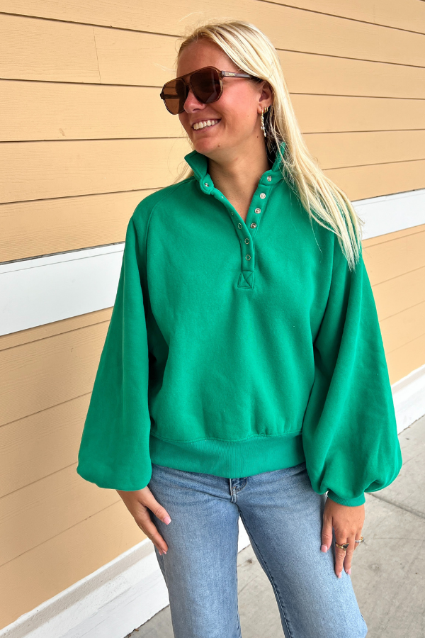 Charlize collared sweatshirt, green