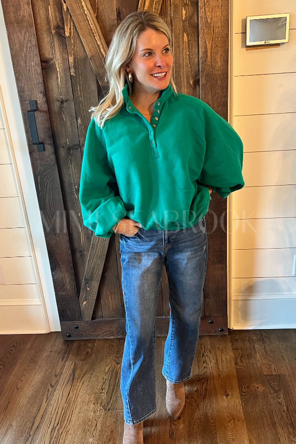 Charlize collared sweatshirt, green