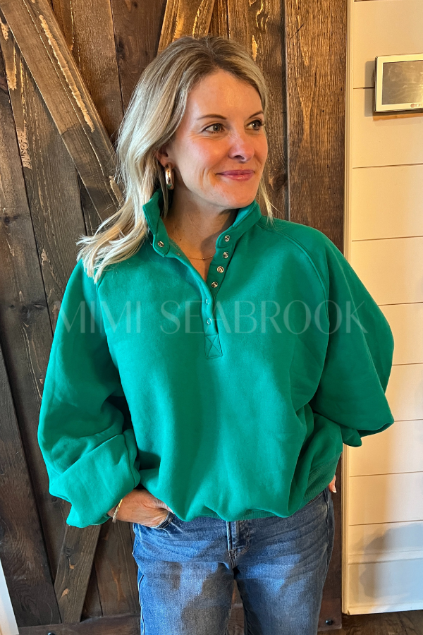 Charlize collared sweatshirt, green