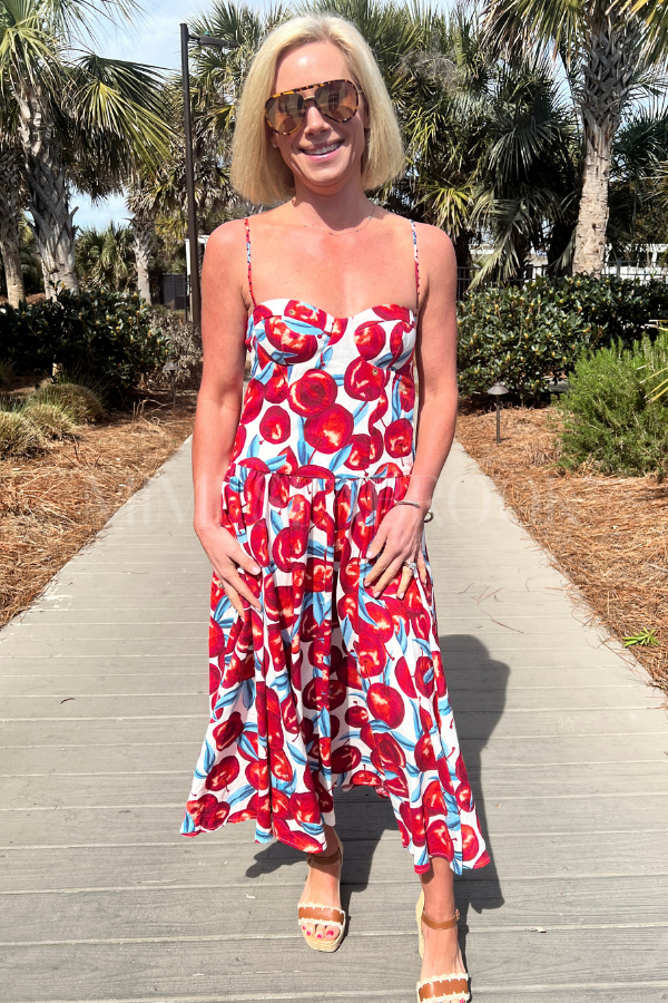Cherry Blossom Sleeveless Midi Dress by Farm Rio – Mimi Seabrook
