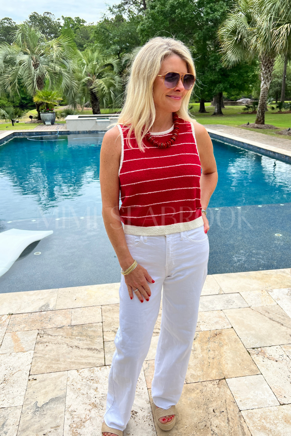 Christina top, red