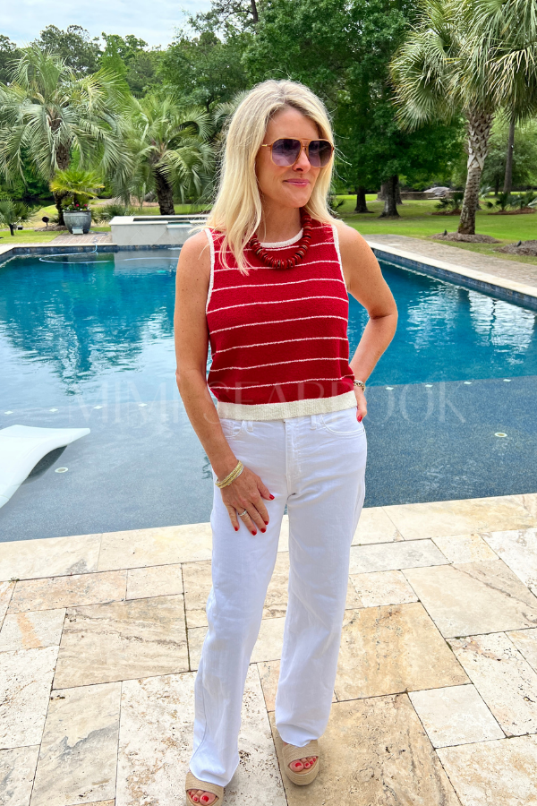 Christina top, red
