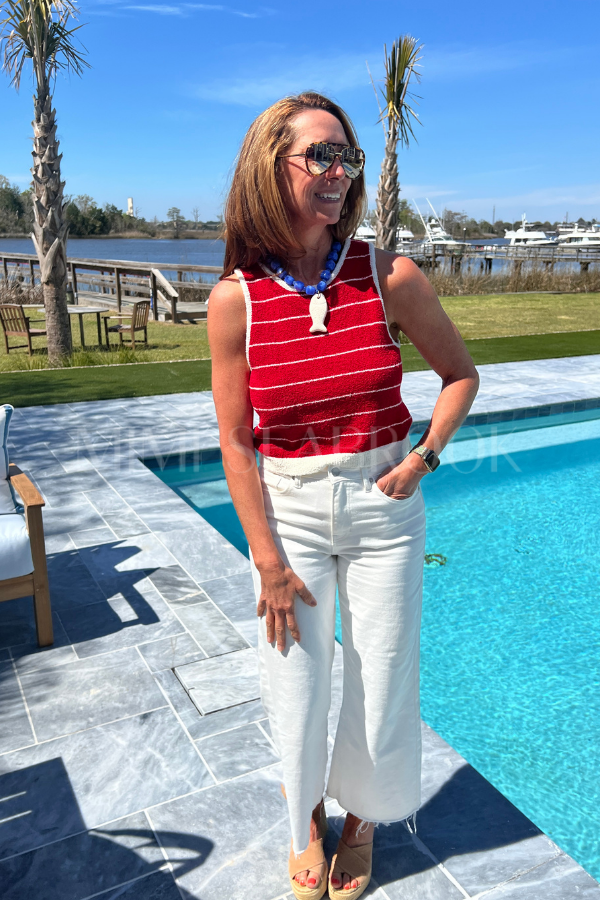 Christina top, red