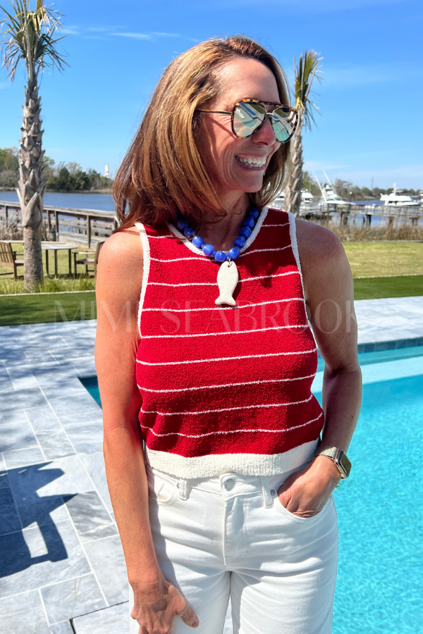 Christina top, red
