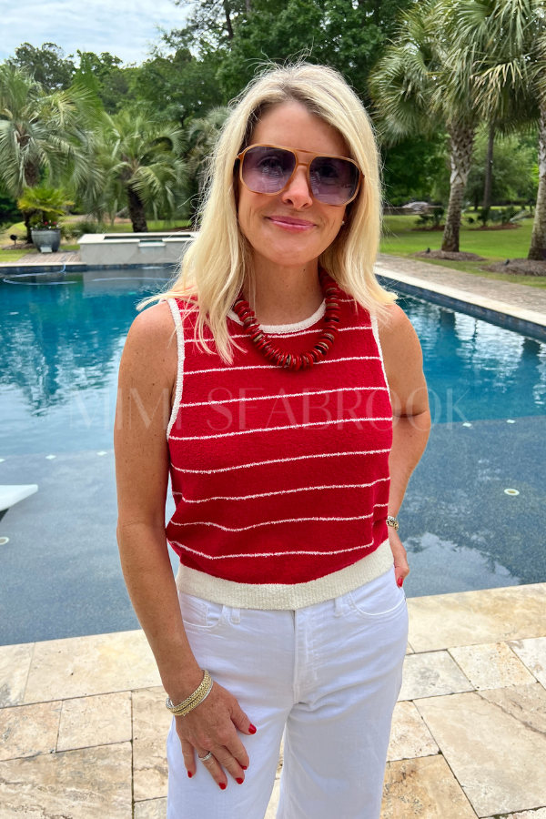 Christina top, red