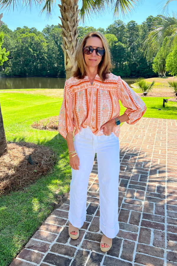 Cintia Top, Miramar Print by Cleobella