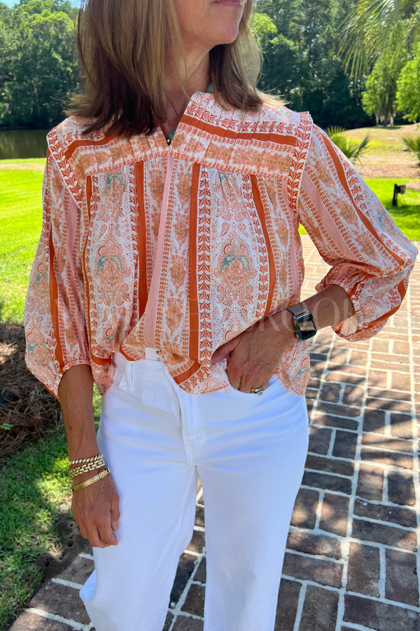 Cintia Top, Miramar Print by Cleobella